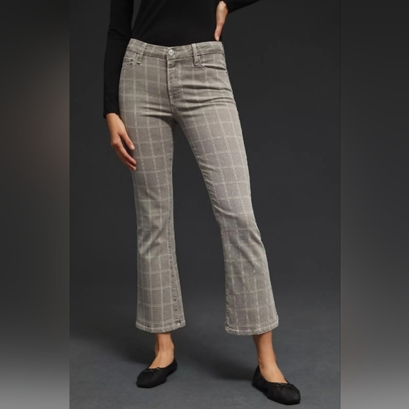 FRAME Le Crop Mini Boot In Windowpane Plaid Jeans 24 FALL STAPLE! - Picture 3 of 9